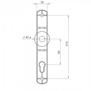 DOOR HANDLE AL JUMBO LARA 85 MM AXIS LONG&WIDE KNOB TYPE 8003