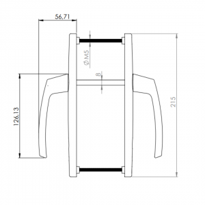 DOOR HANDLE AL LARA 85 MM AXIS 9016