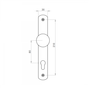 DOOR HANDLE AL JUMBO MILANO 85 MM AXIS LONG&WIDE KNOB TYPE 9005 MATTE