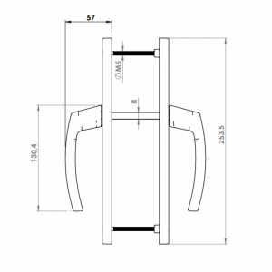 KAPI KOLU AL MILANO 85 E 30 MM UZUN OVAL 9005 MAT