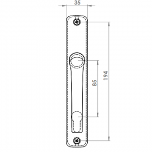 DOOR HANDLE AL MILANO 85 MM AXIS GOLD ANODIZED