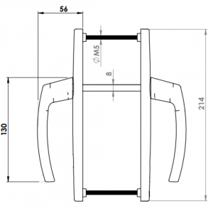 DOOR HANDLE AL MILANO 92 MM AXIS 9005 MATTE