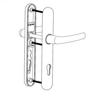 DOOR HANDLE AL MILANO 92 MM AXIS WITH ZAMAC BODY 9005 MATTE