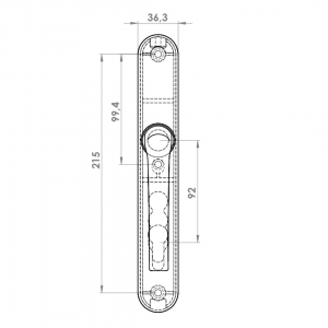 DOOR HANDLE AL MILANO 92 MM AXIS WITH ZAMAC BODY 9005 MATTE