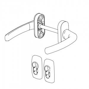 DOOR HANDLE AL MILANO FLAT LEVER WITH ROSETTE 7016