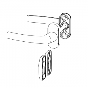 DOOR HANDLE AL MILANO FLAT LEVER WITH ROSETTE 7016