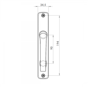 DOOR HANDLE AL MILANO WC TYPE CHAMPAHNE FINISH