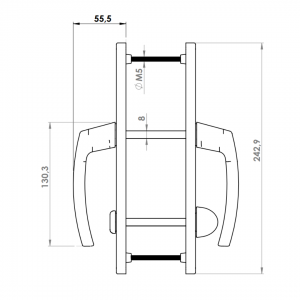 DOOR HANDLE AL MILANO WC TYPE LONG&NARROW 9005 MATTE