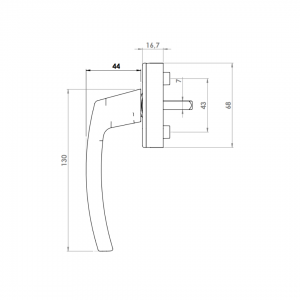 WINDOW HANDLE AL MILANO ACOUSTIC 9016