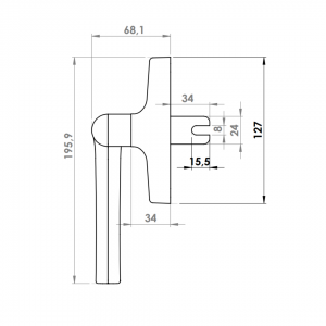 WINDOW HANDLE AL MILANO FACADE 7016