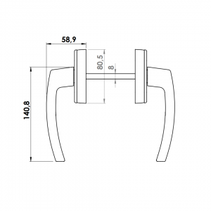 DOOR HANDLE AL JUMBO MILANO LEVER 8003