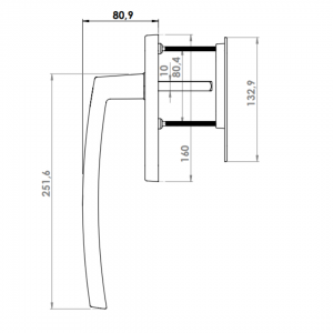 SLIDING GROUP AL JUMBO MILANO HEBE SCHIEBE BUILT-IN HANDLE WITH BARREL HOLE 8003