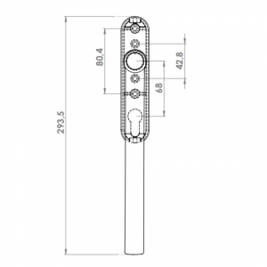 SLIDING GROUP AL JUMBO MILANO HEBE SCHIEBE BUILT-IN HANDLE WITH BARREL HOLE 8003