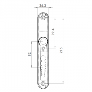 DOOR HANDLE AL JUMBO MILANO 92 MM AXIS WITH ZAMAC BODY 1013