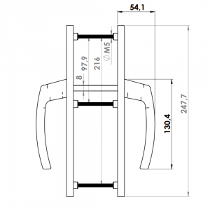 KAPI KOLU AL MILANO 92 E 30 MM ZAMAK GOVDE 9005 MAT